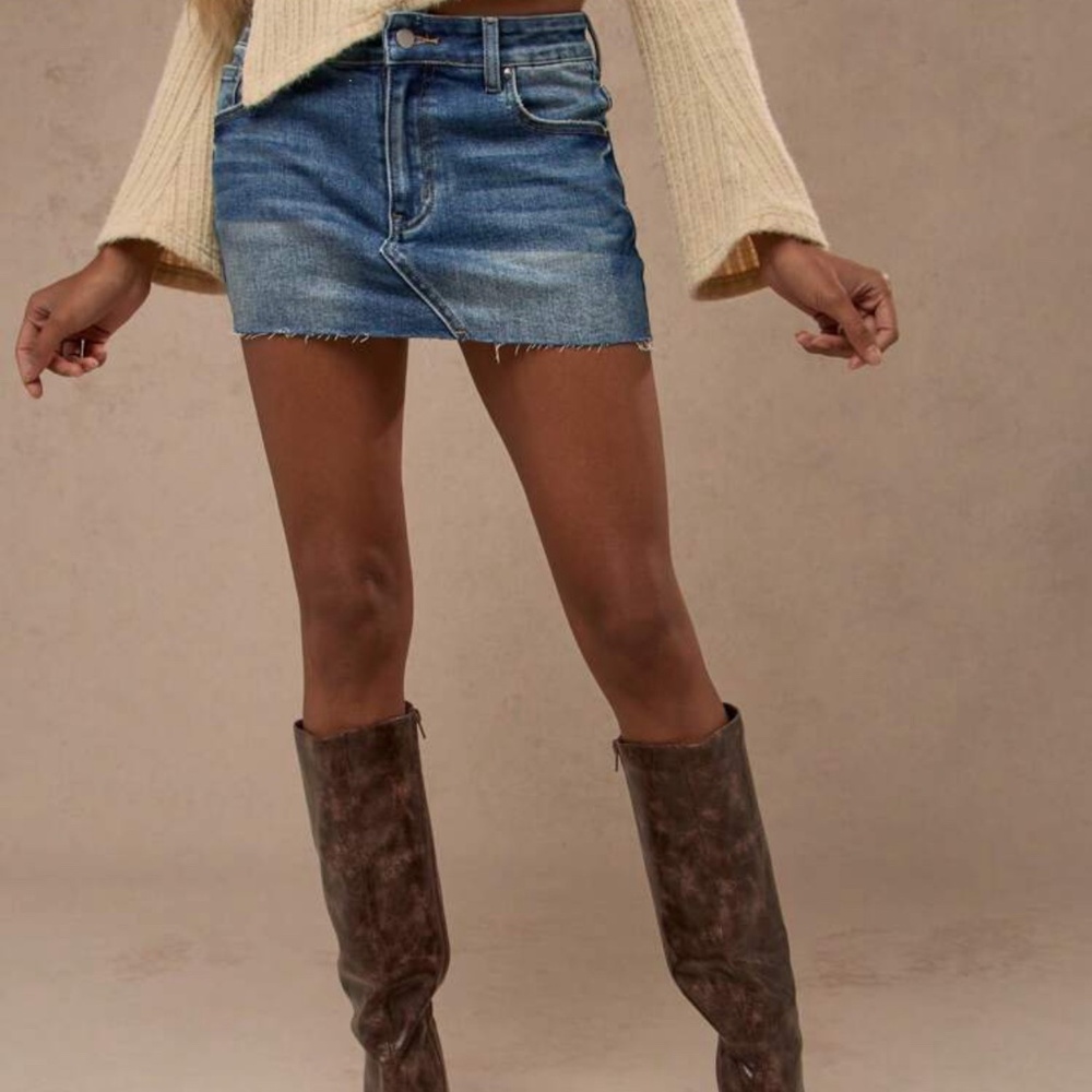 Denim mini skirt